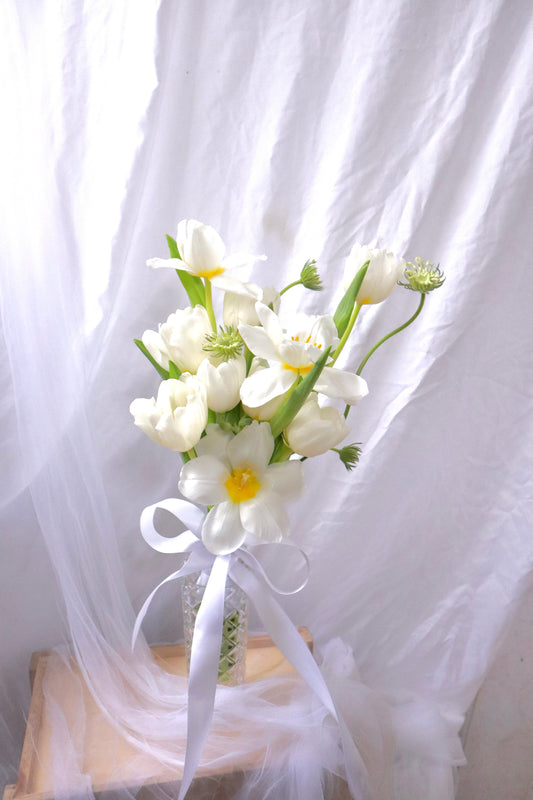 Angelica White Tulip Bridal Bouquet