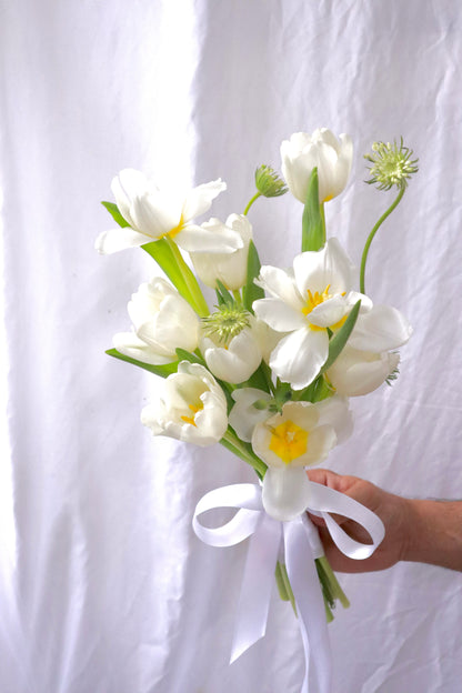 Angelica White Tulip Bridal Bouquet