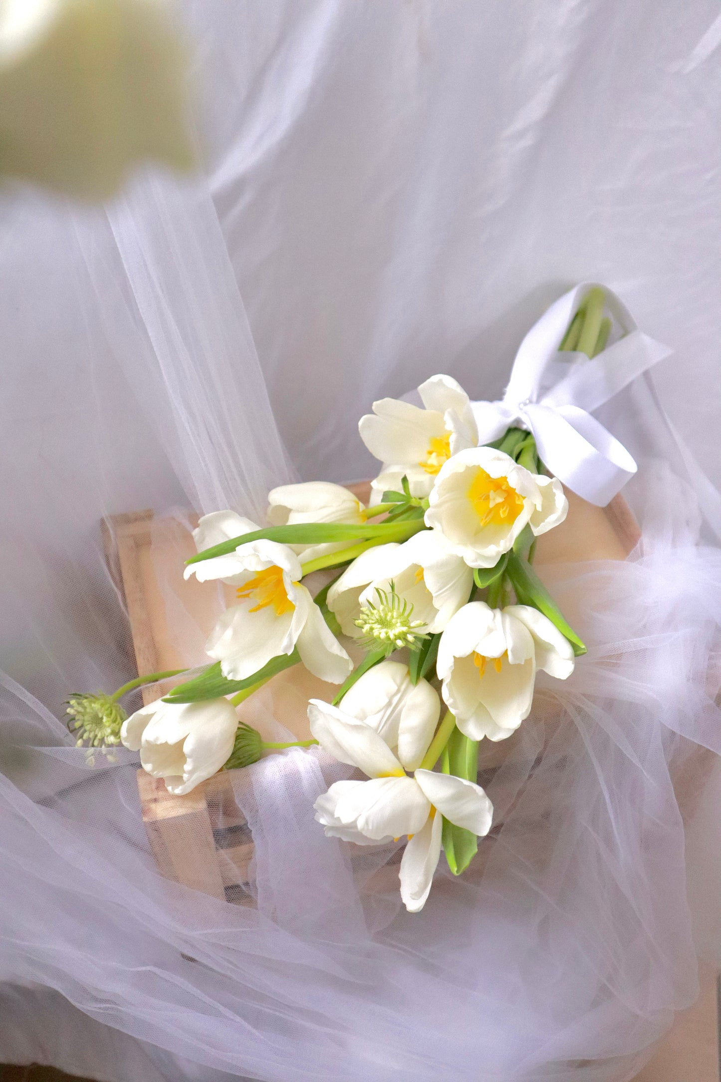 Angelica White Tulip Bridal Bouquet