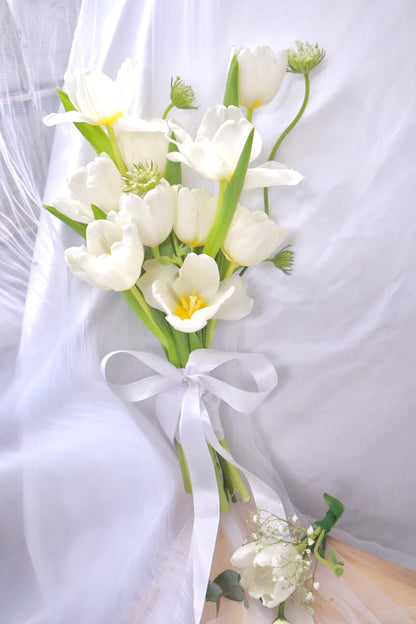 Angelica White Tulip Bridal Bouquet