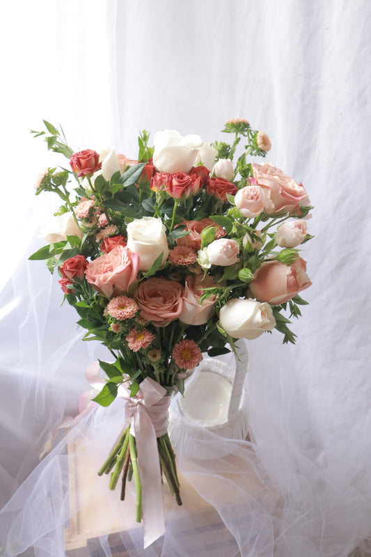 Eloise Cappucino Rose Mixed Flower Bridal Bouquet