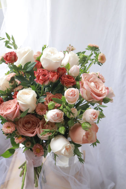 Eloise Cappucino Rose Mixed Flower Bridal Bouquet