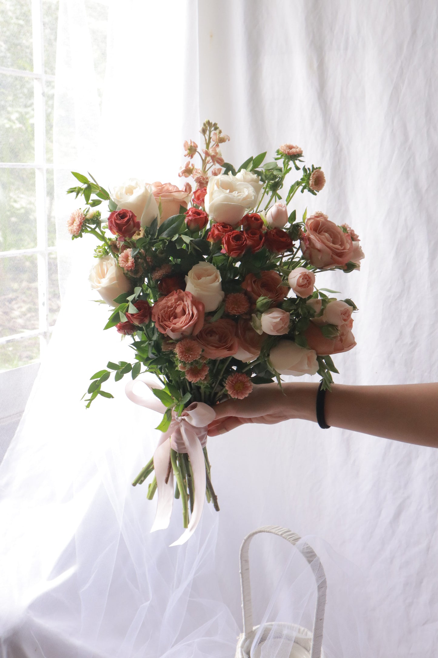 Eloise Cappucino Rose Mixed Flower Bridal Bouquet