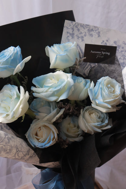 Friedrich Blue Sprayed Rose Bouquet