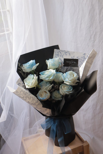 Friedrich Blue Sprayed Rose Bouquet