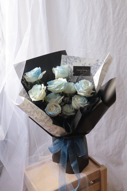 Friedrich Blue Sprayed Rose Bouquet