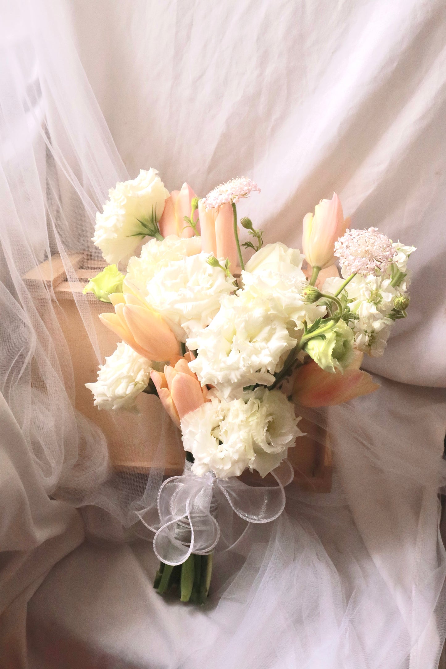 Apricot Tulip Bridal Bouquet