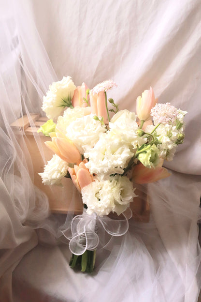 Apricot Tulip Bridal Bouquet