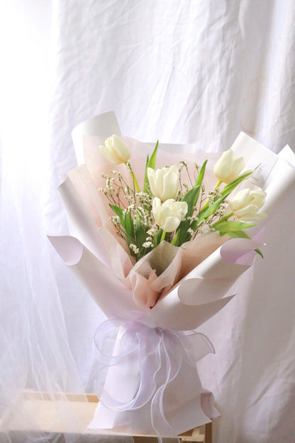 Jade White Tulip Bouquet