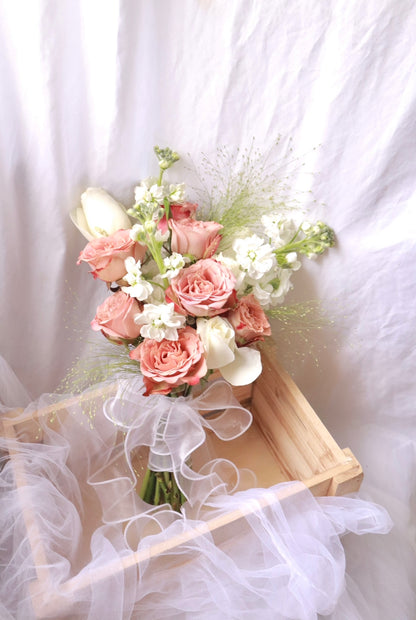 CreamyRomance Cappuccino Rose Bridal Bouquet