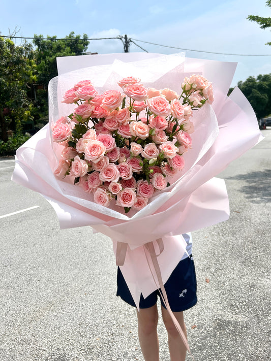 Dazzling Blooms Pink Rose Spray Bouquet