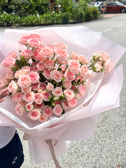 Dazzling Blooms Pink Rose Spray Bouquet