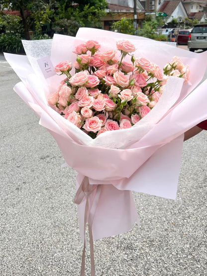 Dazzling Blooms Pink Rose Spray Bouquet