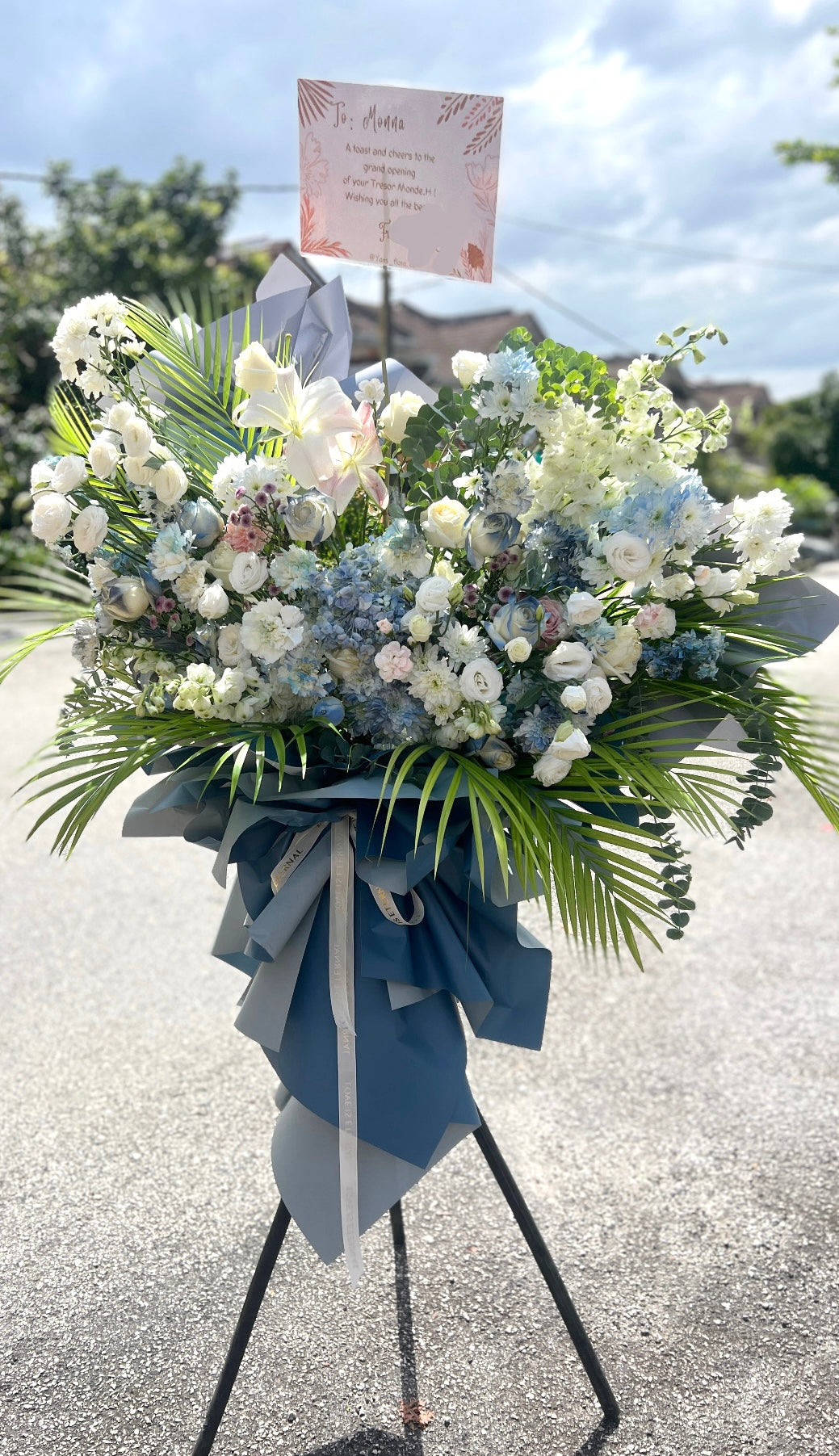 Cerulean Blue Grand Opening Flower Stand