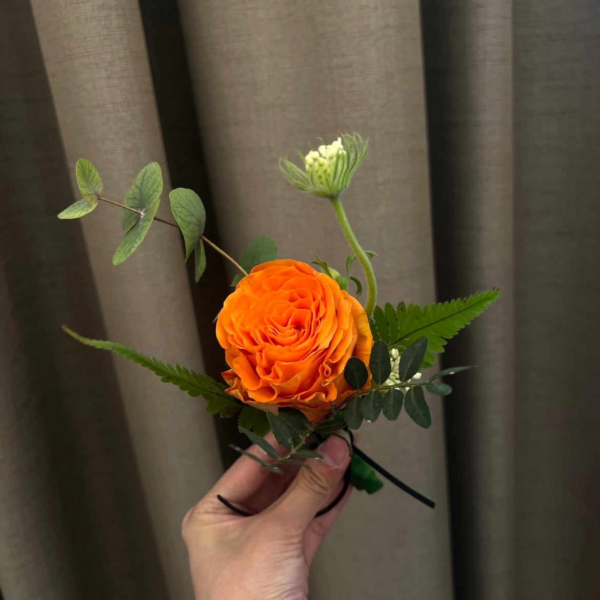 Lace & Citrus Rose Boutonniere