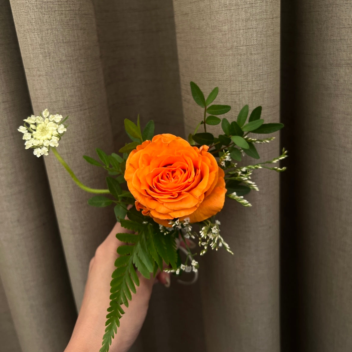 Lace & Citrus Rose Boutonniere