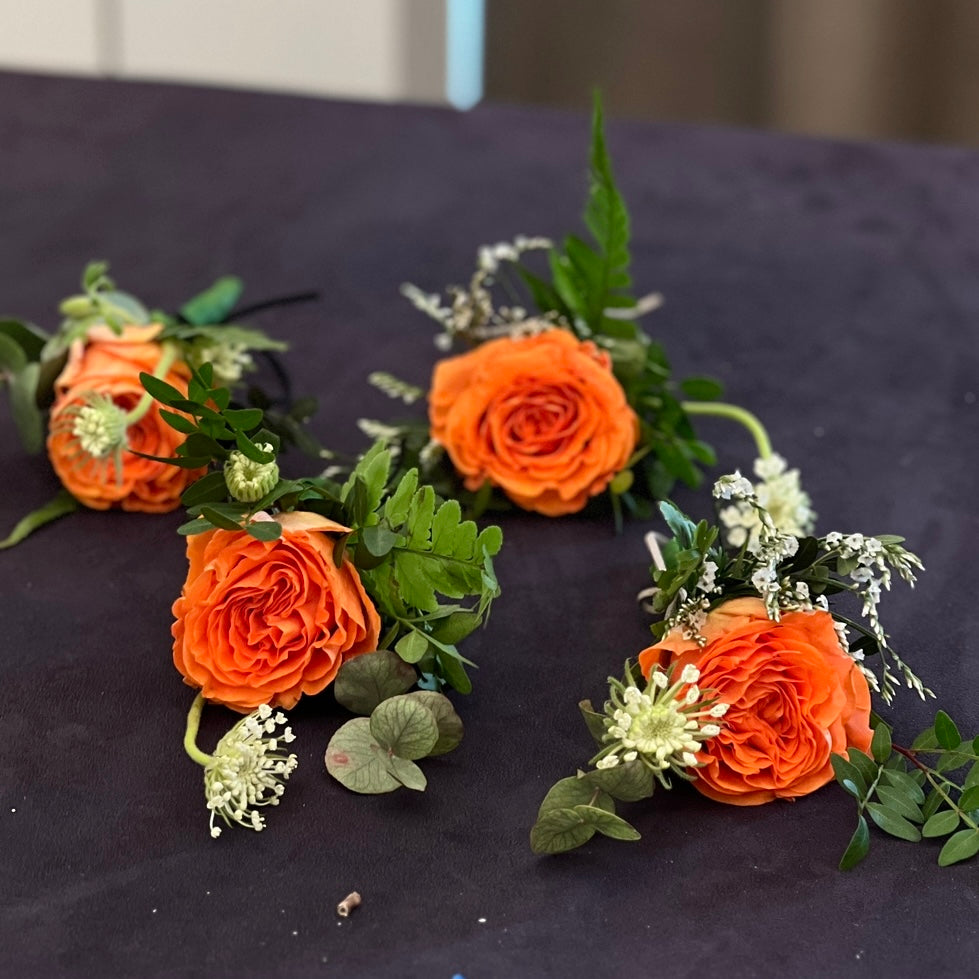 Lace & Citrus Rose Boutonniere