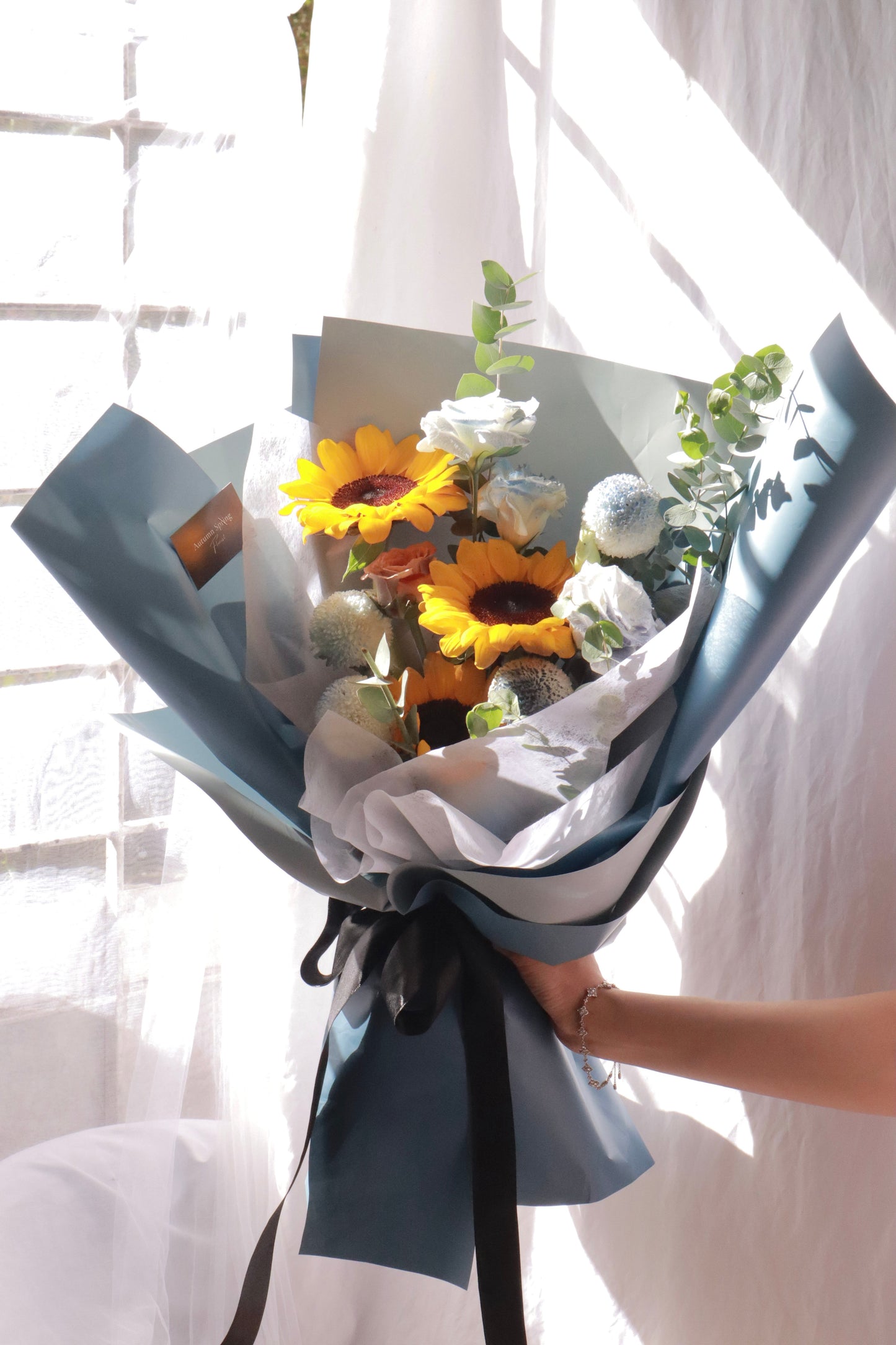 Sapphire Sunflower Bouquet