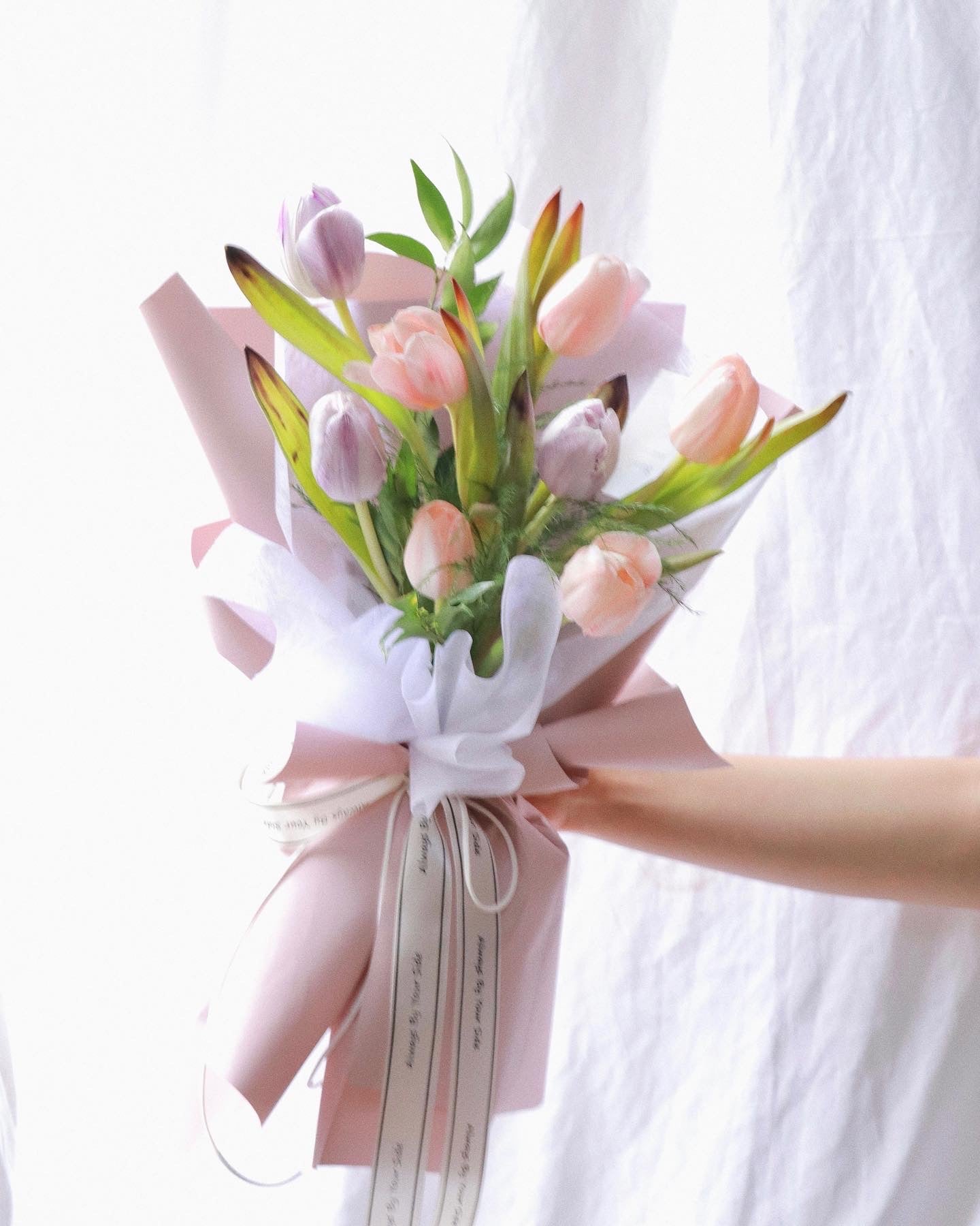 Softy Pastel Mix Dyed Tulip Bouquet