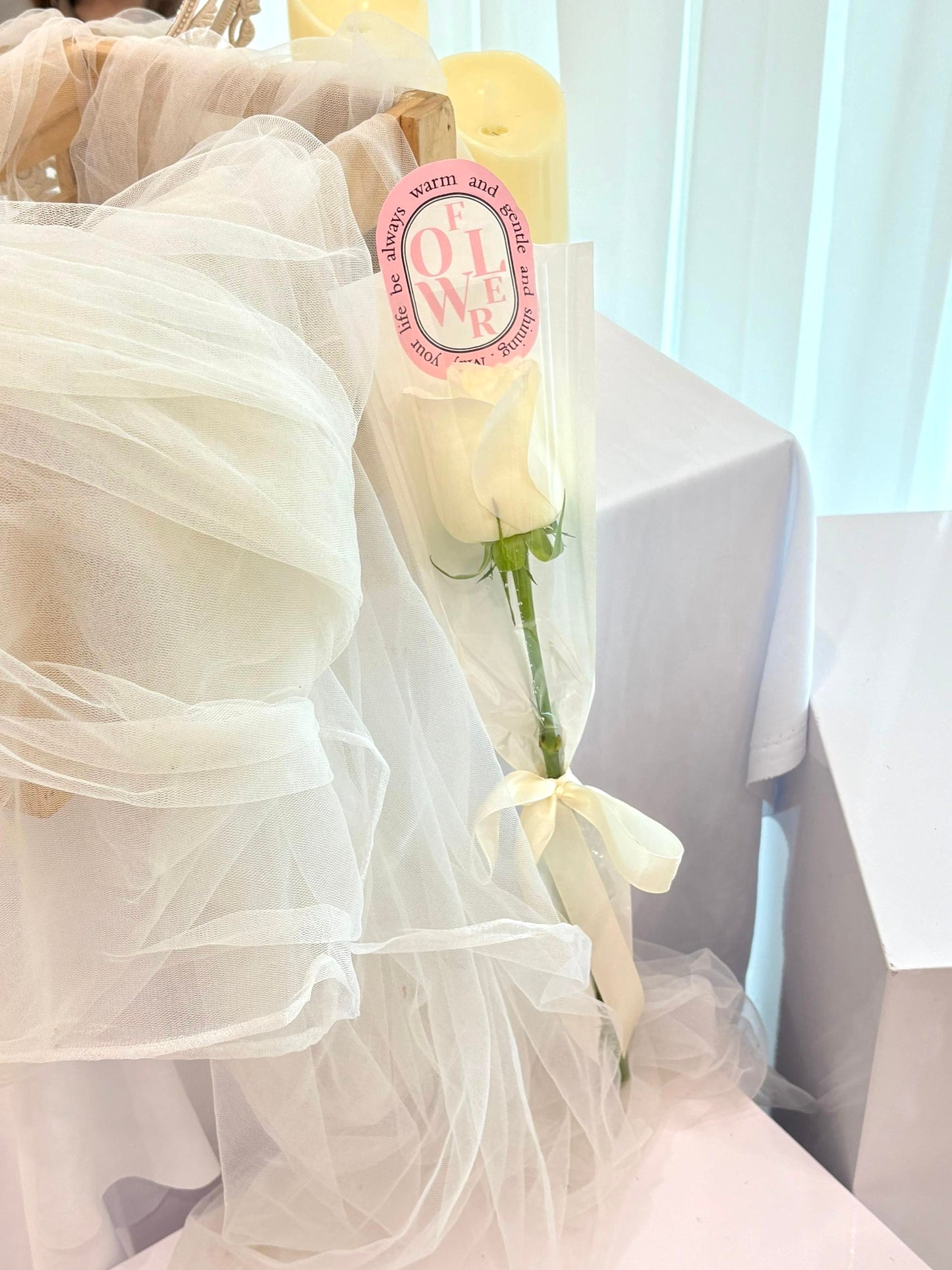 Single White Bloom Roses