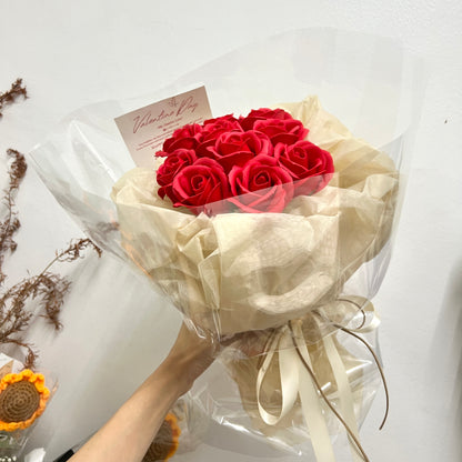 Crimson Red Soap Rose Bouquet