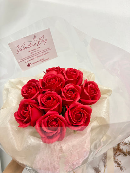 Crimson Red Soap Rose Bouquet