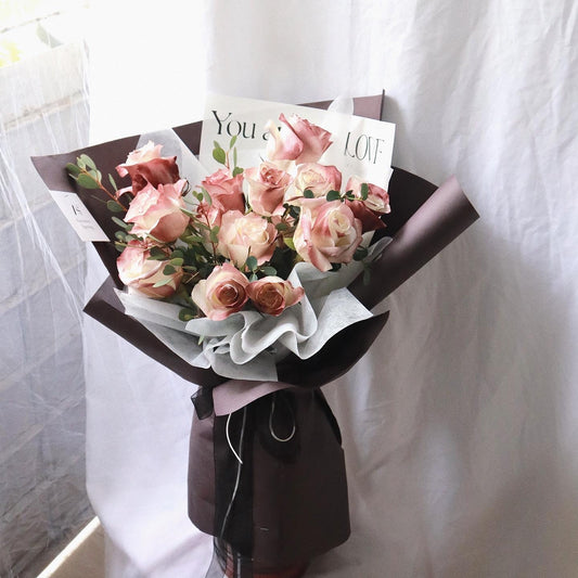 Charlotte Dusty Maroon Rose Bouquet