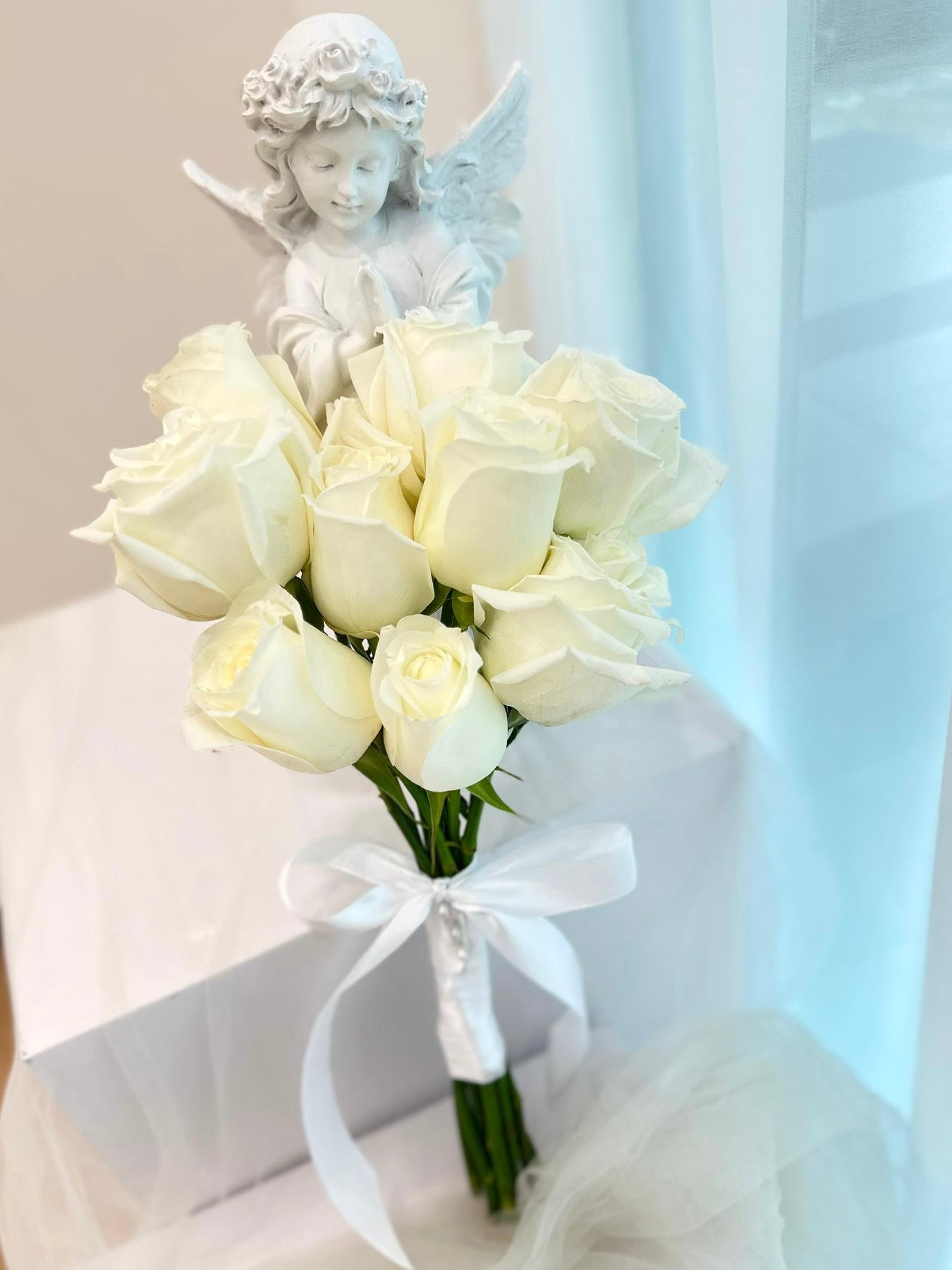 Pure White Roses Bridal Bouquet