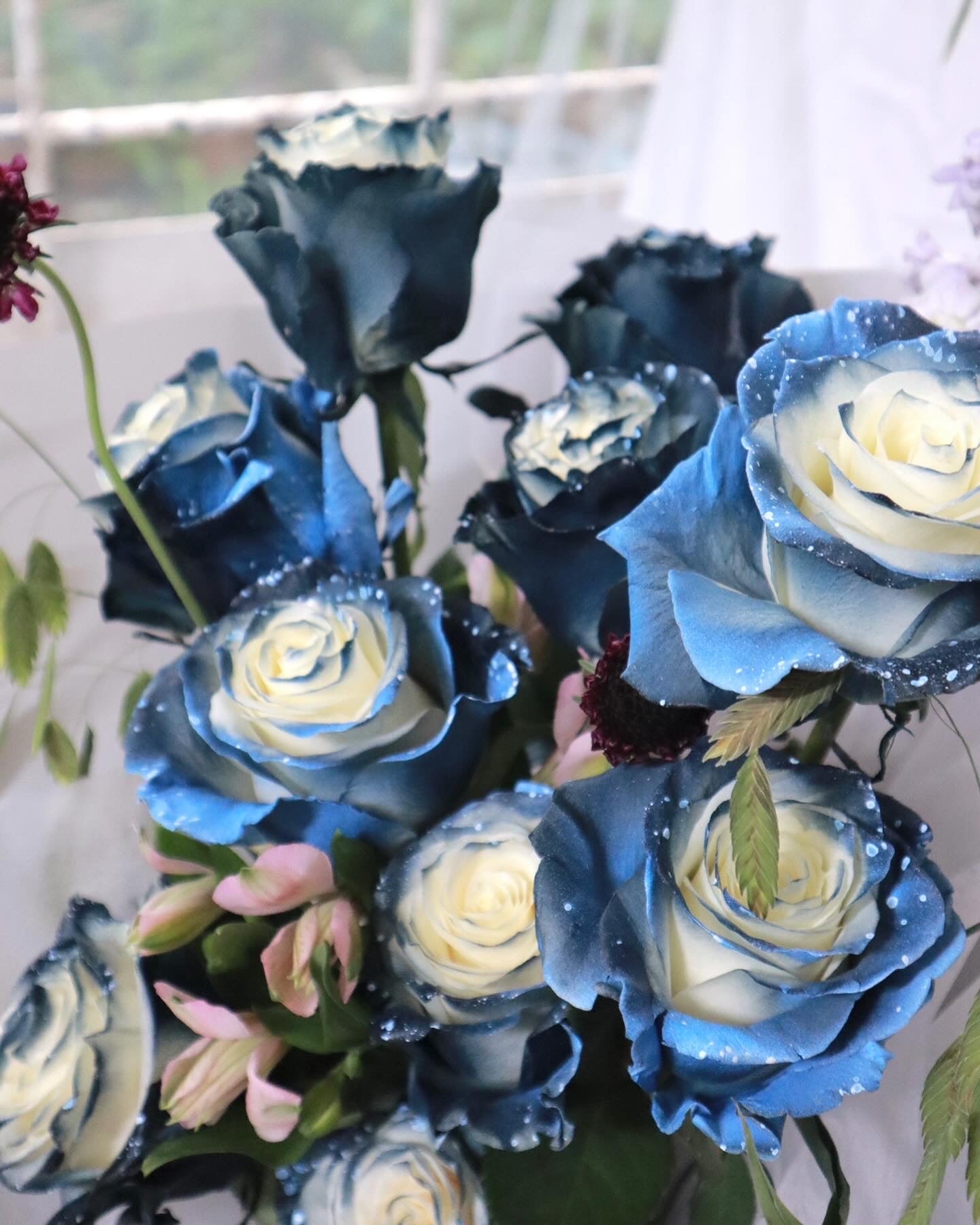 Starry Night Galaxy Blue Rose Bouquet