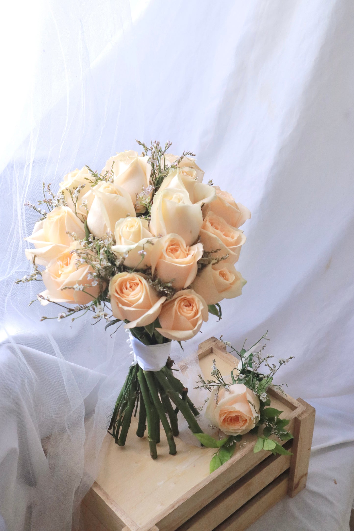 Champagne Rose Bridal Bouquet