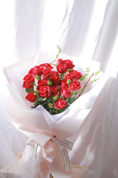 Valentina Red Rose Spray Bouquet