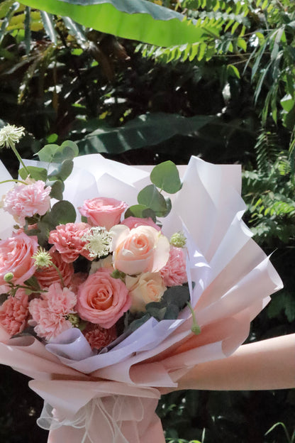 Enchantress Pink Rose Mixed Flower Bouquet