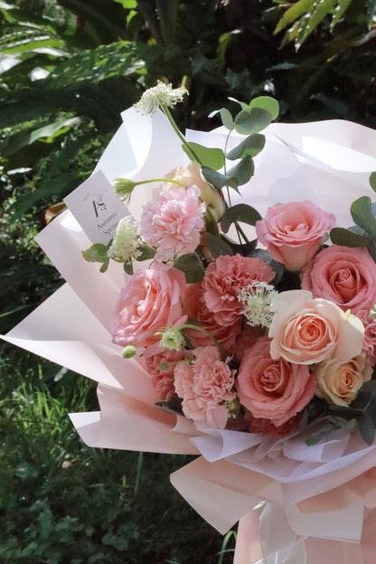 Enchantress Pink Rose Mixed Flower Bouquet