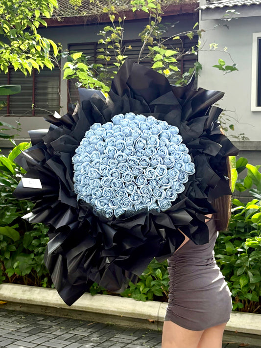 Romantic StarNight Blue theme 99 stalks Soap Roses