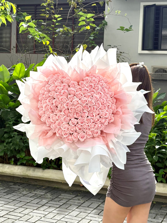 Marry me 99 Pink Soap Roses Bouquet