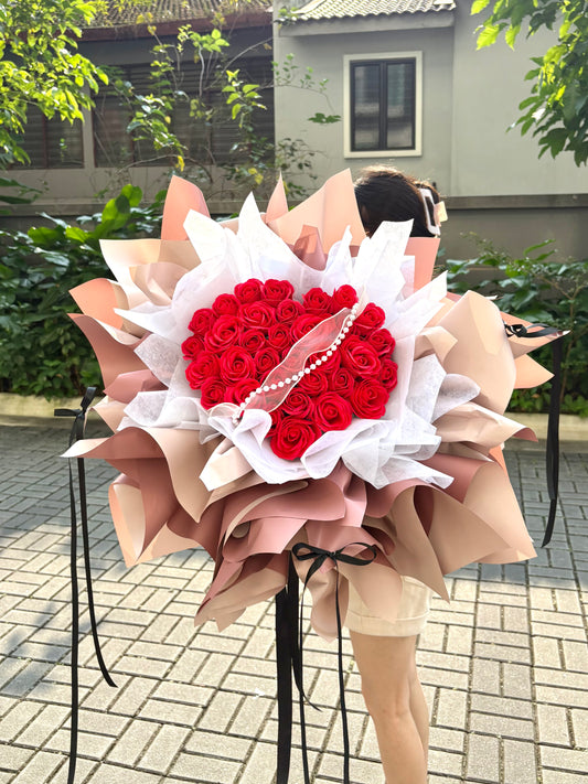 True Love Always 33 Stalks Red Soap Roses