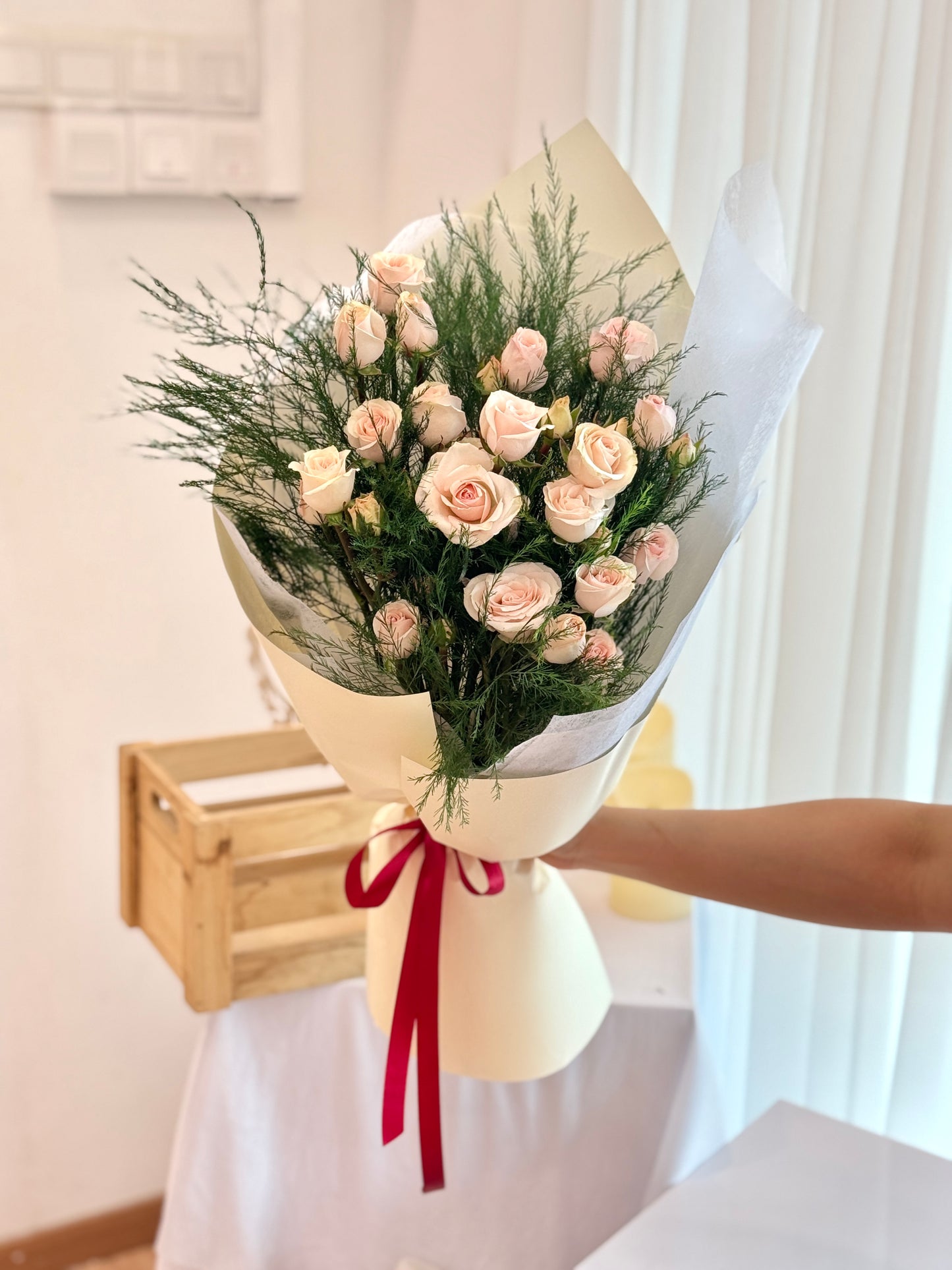 Blushing Elegance Pink Spray Roses Flower Bouquet