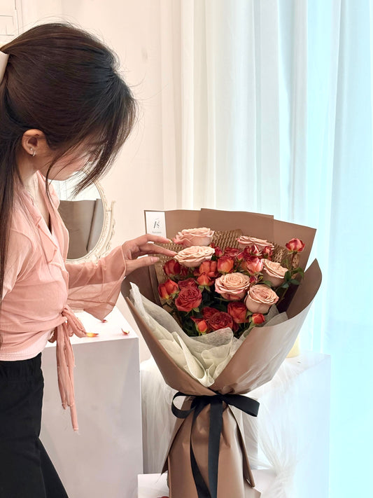Vintage Vibe Roses Flower Bouquet