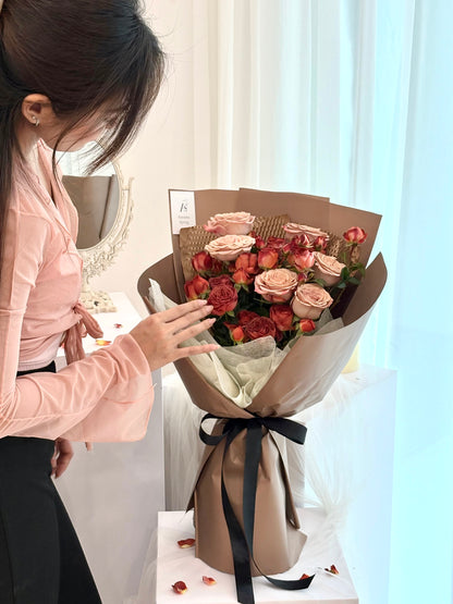 Vintage Vibe Roses Flower Bouquet