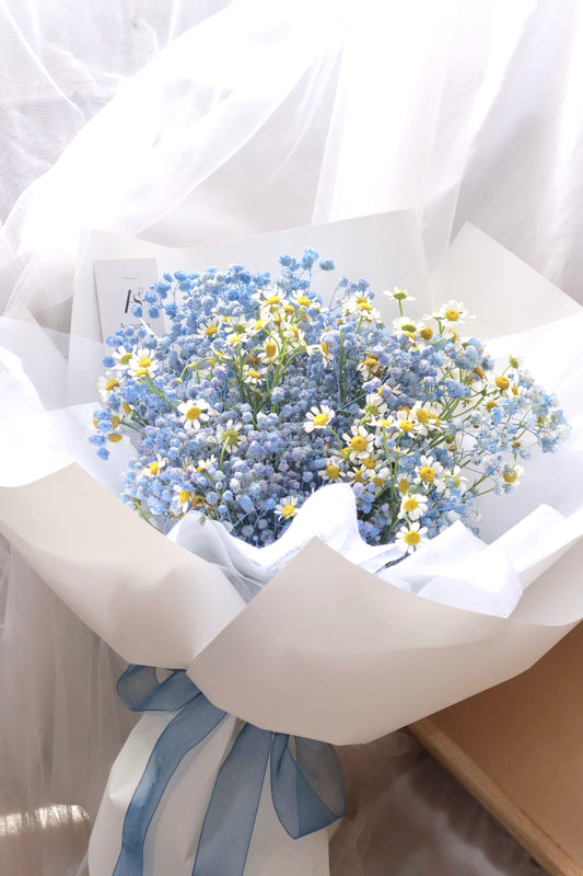 Sky Blue Babybreath Bouquet