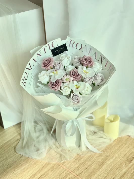 Fragrant Purple Elegance Soap Flower Bouquet