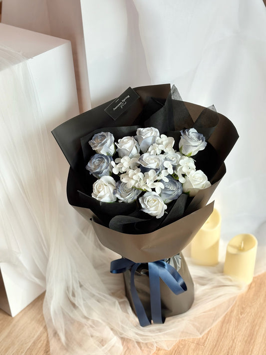 Blue spray soap roses