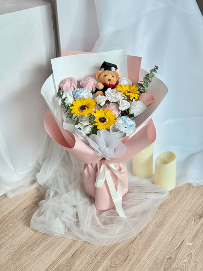 Bright Beginnings Graduation Soao Flower with graduation bear