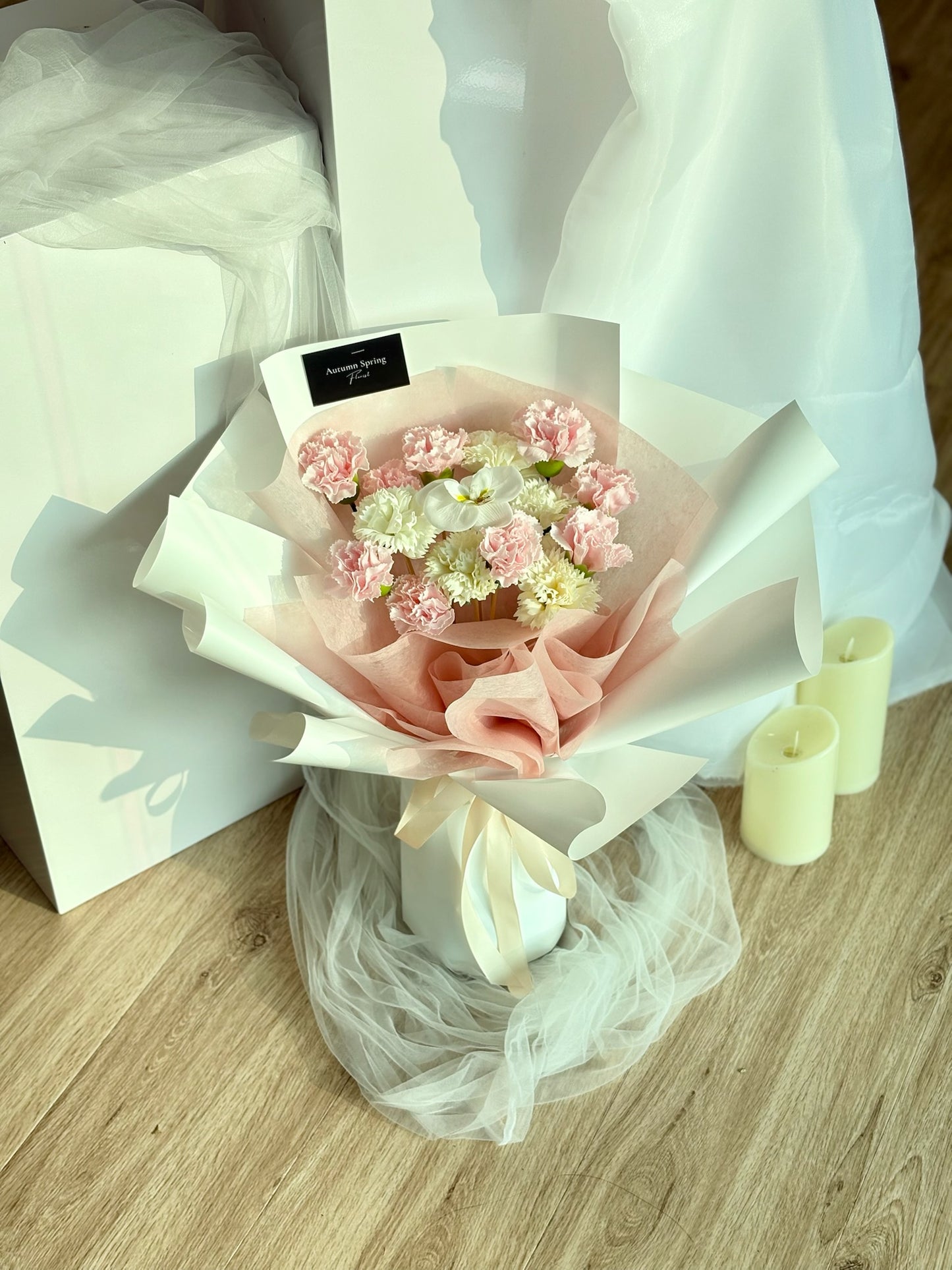 Love in Bloom Pink Theme Soap Flower Bouquet