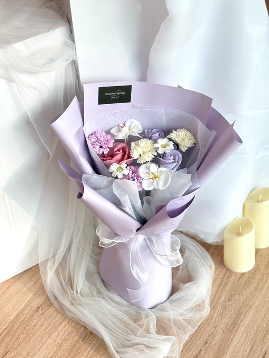 Heartfelt Blooms Purple theme soap flowers