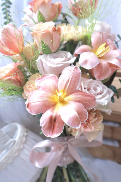 Featherington Brown Dyed Tulip Mixed Flower Bridal Bouquet