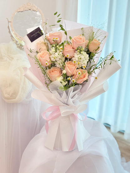 Champagne White Dream Flower Bouquet