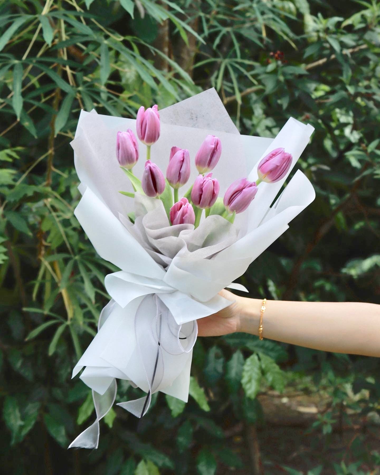 Viola Purple Tulip Bouquet