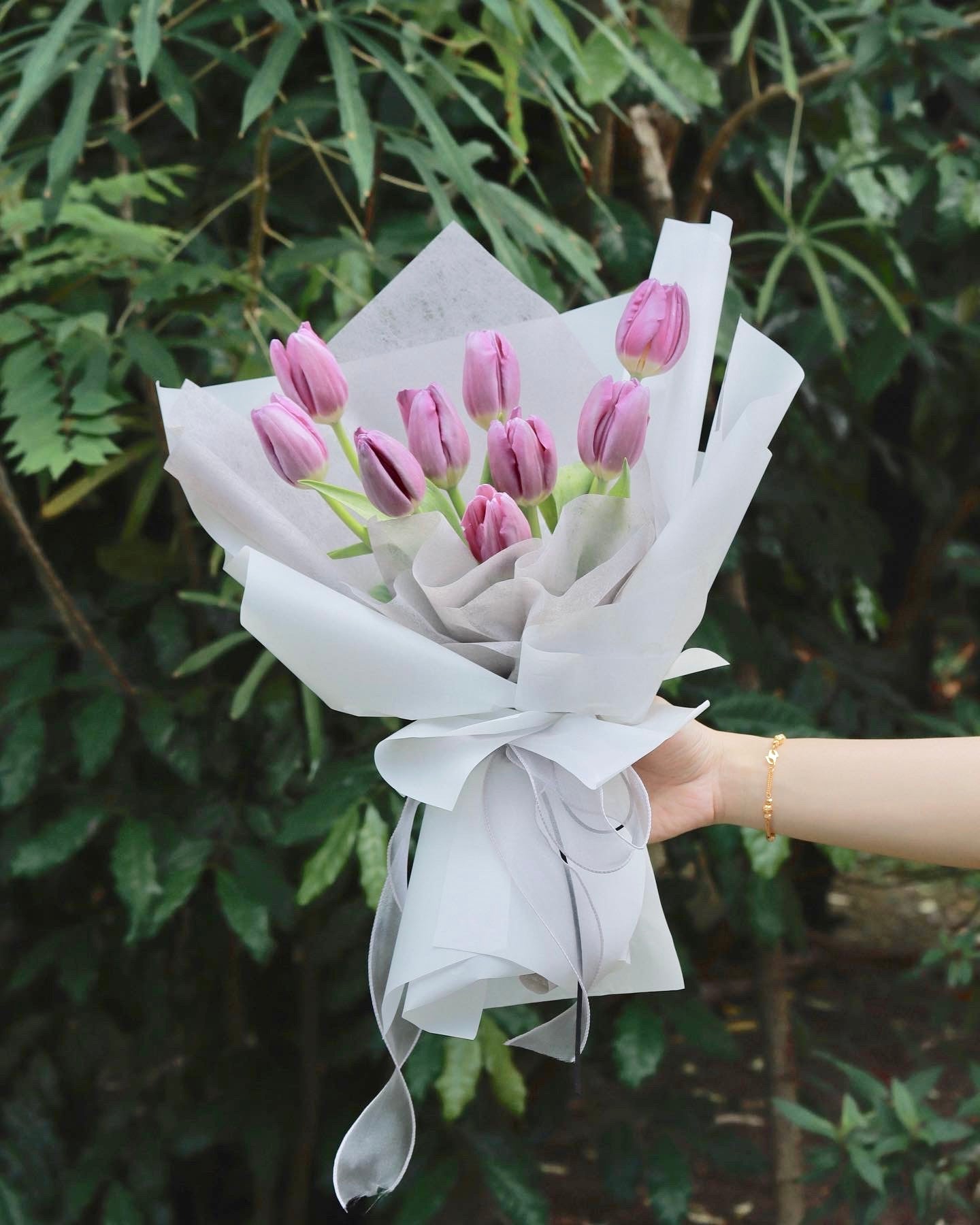 Viola Purple Tulip Bouquet