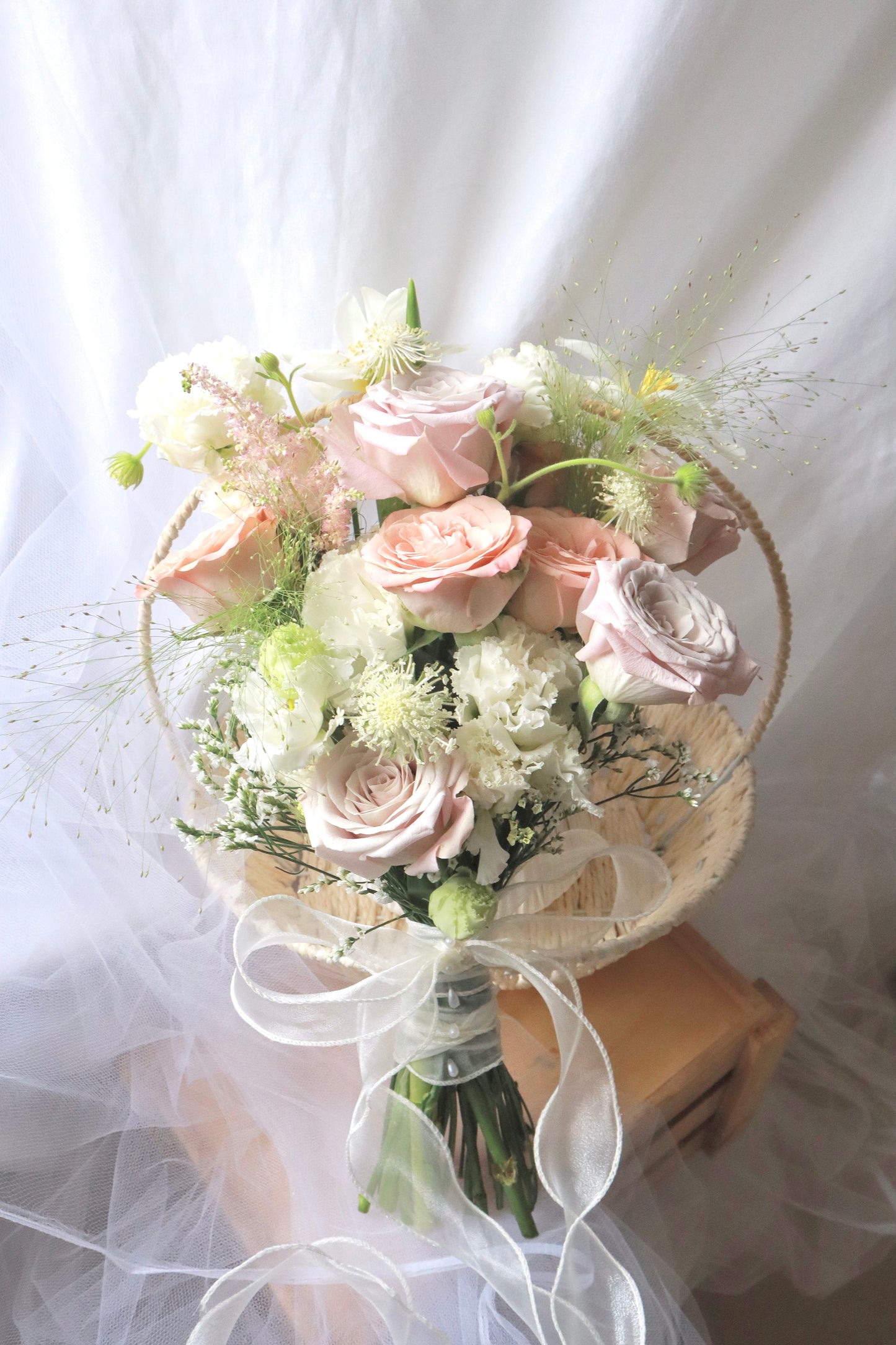 French Stye Garden Mixed Flower Bridal Bouquet